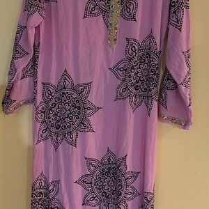 Purple Embroidered Women's Top